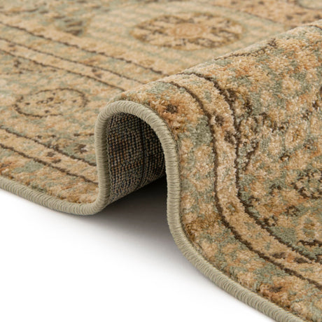 Light Green 5' 1 x 8' Palace Rectangle Area Rug Traditional Motif Design 100% Polypropylene Majestic Carpet for Elegant Interior Decorating for Sale at Rug Engine