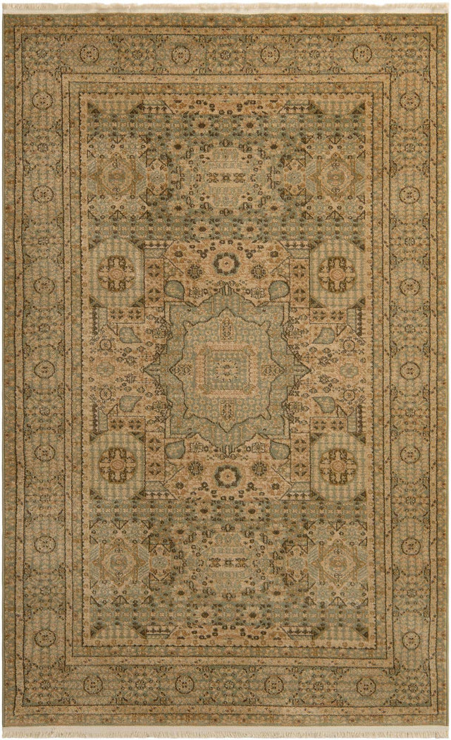 Light Green 5' 1 x 8' Palace Rectangle Area Rug