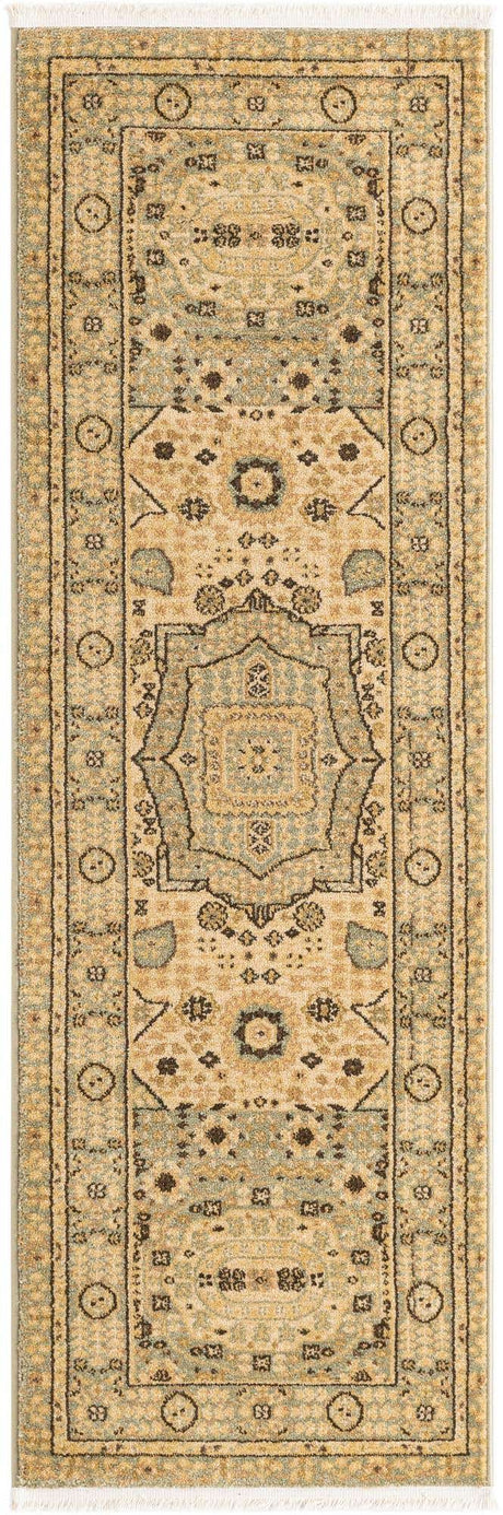 Light Green 2' x 6' 1 Palace Runner Area Rug