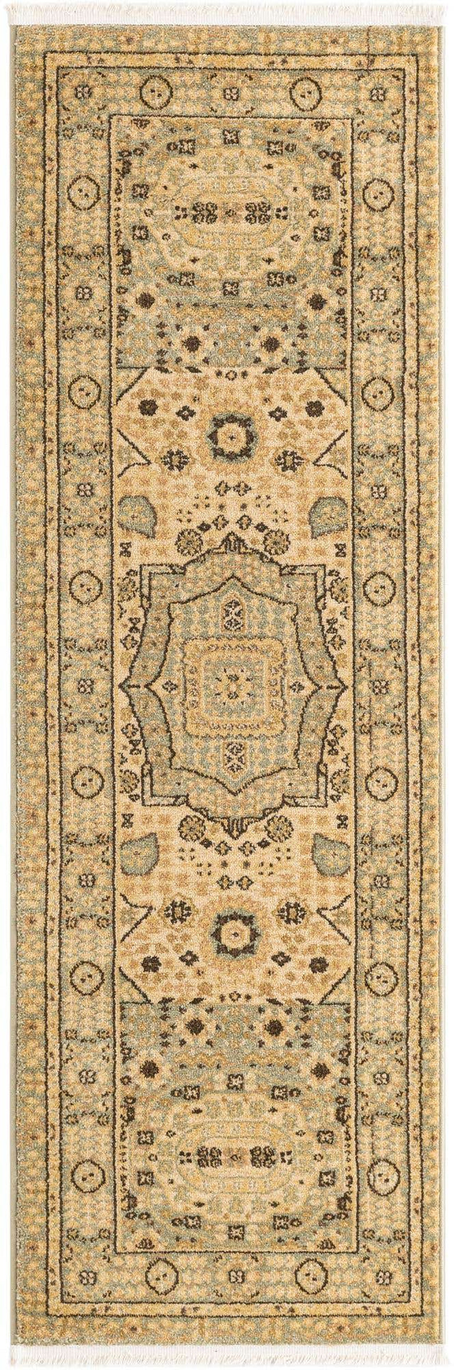 Light Green 2' x 6' 1 Palace Runner Area Rug