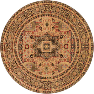 Brown 8' x 8' Palace Round Area Rug