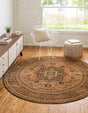 Brown 8' x 8' Palace Round Area Rug