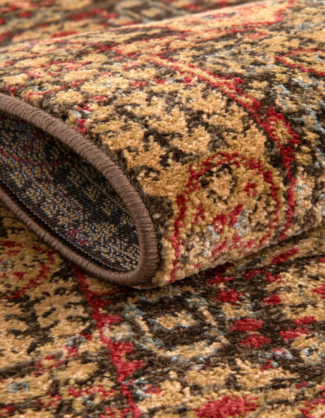 Brown 3' 1 x 3' 1 Palace Round Area Rug Traditional Motif Design 100% Polypropylene Majestic Carpet for Elegant Interior Decorating for Sale at Rug Engine
