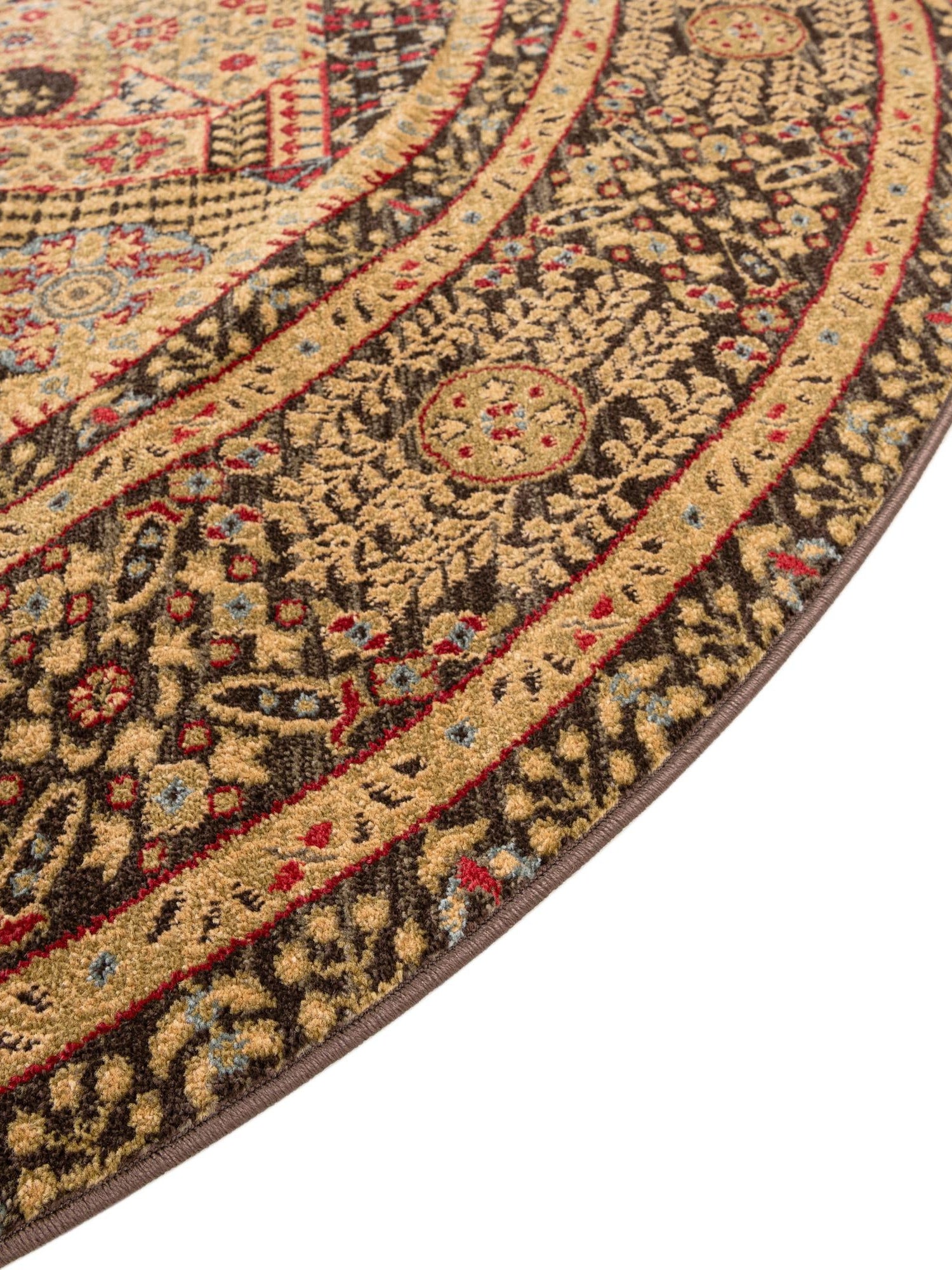 Brown 8' x 8' Palace Round Area Rug