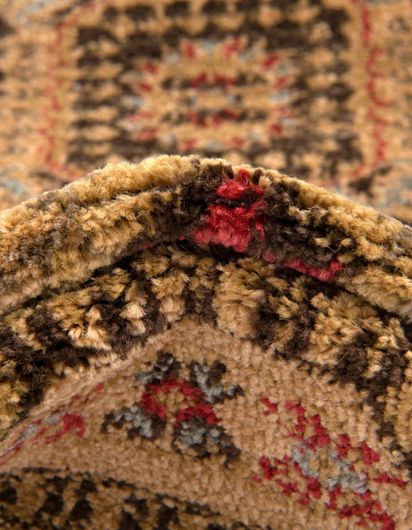 Brown 6' 1 x 6' 1 Palace Round Area Rug Traditional Motif Design 100% Polypropylene Majestic Carpet for Elegant Interior Decorating for Sale at Rug Engine