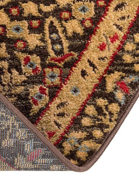 Brown 3' 1 x 3' 1 Palace Round Area Rug Traditional Motif Design 100% Polypropylene Majestic Carpet for Elegant Interior Decorating for Sale at Rug Engine
