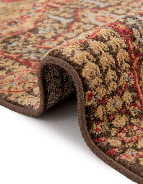 Brown 3' 1 x 3' 1 Palace Round Area Rug Traditional Motif Design 100% Polypropylene Majestic Carpet for Elegant Interior Decorating for Sale at Rug Engine