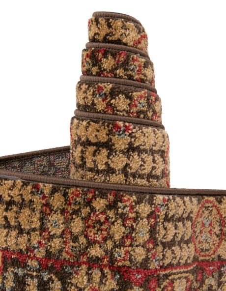 Brown 3' 1 x 3' 1 Palace Round Area Rug Traditional Motif Design 100% Polypropylene Majestic Carpet for Elegant Interior Decorating for Sale at Rug Engine