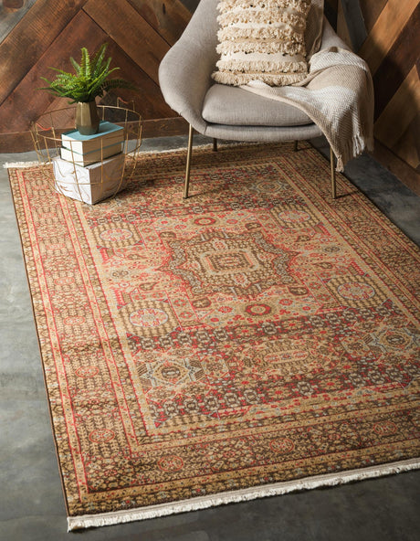 Brown 10' x 11' 4 Palace Rectangle Area Rug Traditional Motif Design 100% Polypropylene Majestic Carpet for Elegant Interior Decorating for Sale at Rug Engine