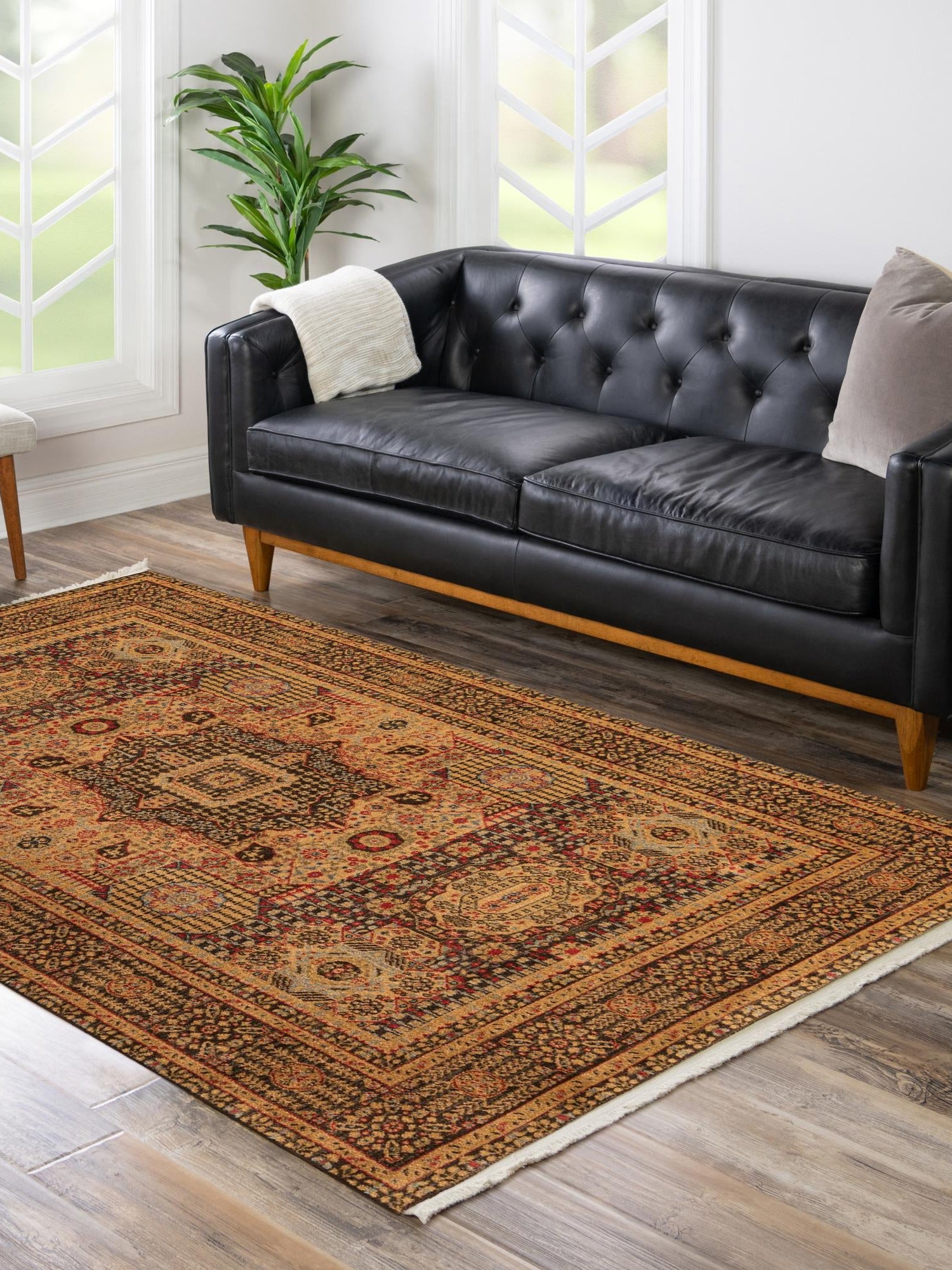 Brown 6' 1 x 9' Palace Rectangle Area Rug