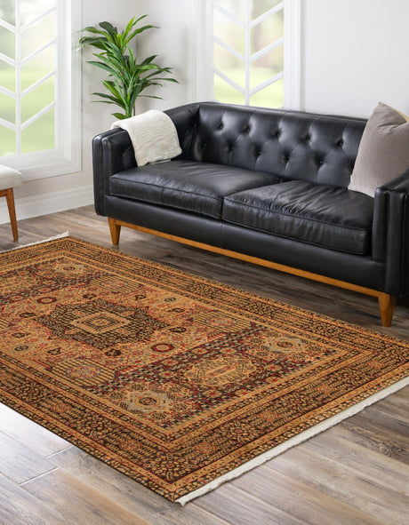 Brown 9' x 12' Palace Rectangle Area Rug Traditional Motif Design 100% Polypropylene Majestic Carpet for Elegant Interior Decorating for Sale at Rug Engine