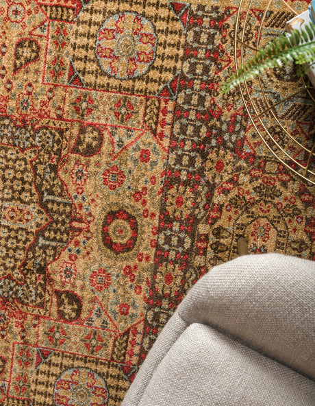Brown 3' 1 x 5' 3 Palace Rectangle Area Rug Traditional Motif Design 100% Polypropylene Majestic Carpet for Elegant Interior Decorating for Sale at Rug Engine