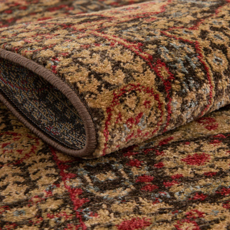 Brown 5' 1 x 8' Palace Rectangle Area Rug Traditional Motif Design 100% Polypropylene Majestic Carpet for Elegant Interior Decorating for Sale at Rug Engine