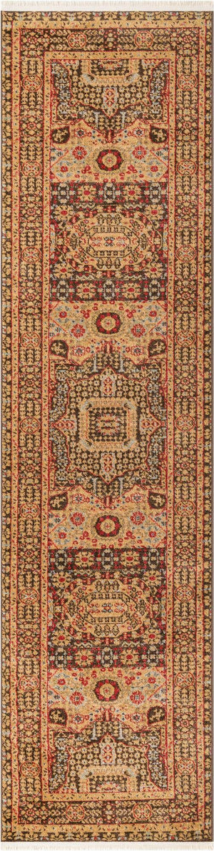 Brown 2' 7 x 10' Palace Runner Area Rug