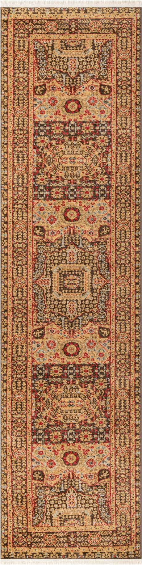 Brown 2' 7 x 10' Palace Runner Area Rug