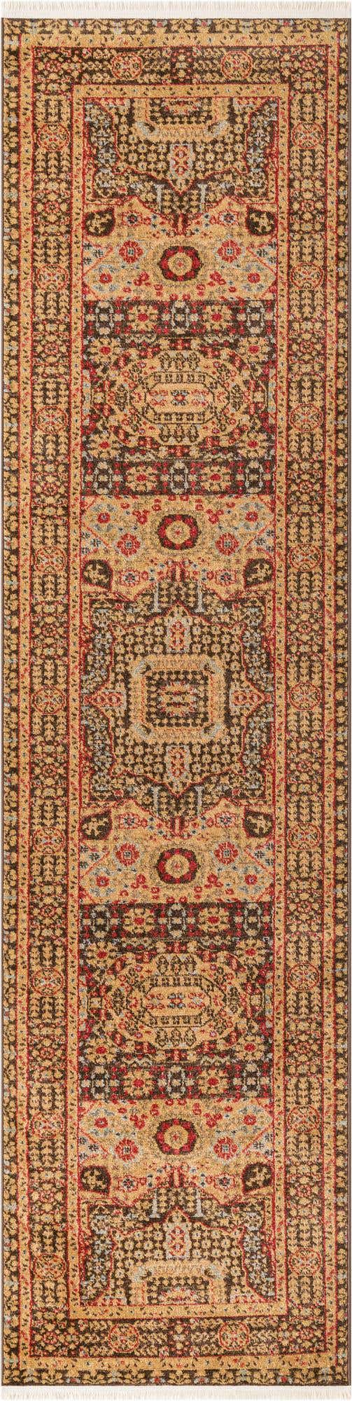 Brown 2' 7 x 10' Palace Runner Area Rug