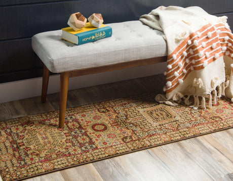 Brown 2' 7 x 10' Palace Runner Area Rug Traditional Motif Design 100% Polypropylene Majestic Carpet for Elegant Interior Decorating for Sale at Rug Engine