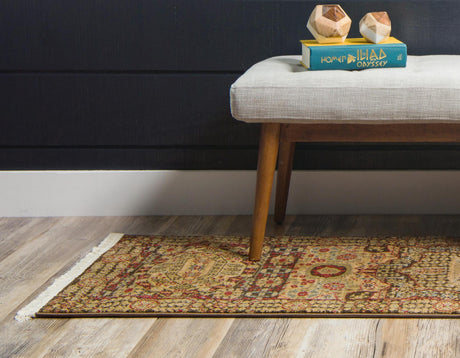 Brown 2' 7 x 10' Palace Runner Area Rug Traditional Motif Design 100% Polypropylene Majestic Carpet for Elegant Interior Decorating for Sale at Rug Engine
