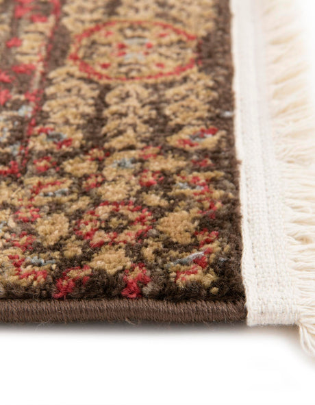 Brown 2' 7 x 10' Palace Runner Area Rug Traditional Motif Design 100% Polypropylene Majestic Carpet for Elegant Interior Decorating for Sale at Rug Engine