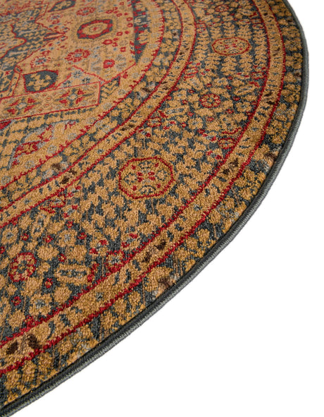 Blue 3' 1 x 3' 1 Palace Round Area Rug Traditional Motif Design 100% Polypropylene Majestic Carpet for Elegant Interior Decorating for Sale at Rug Engine