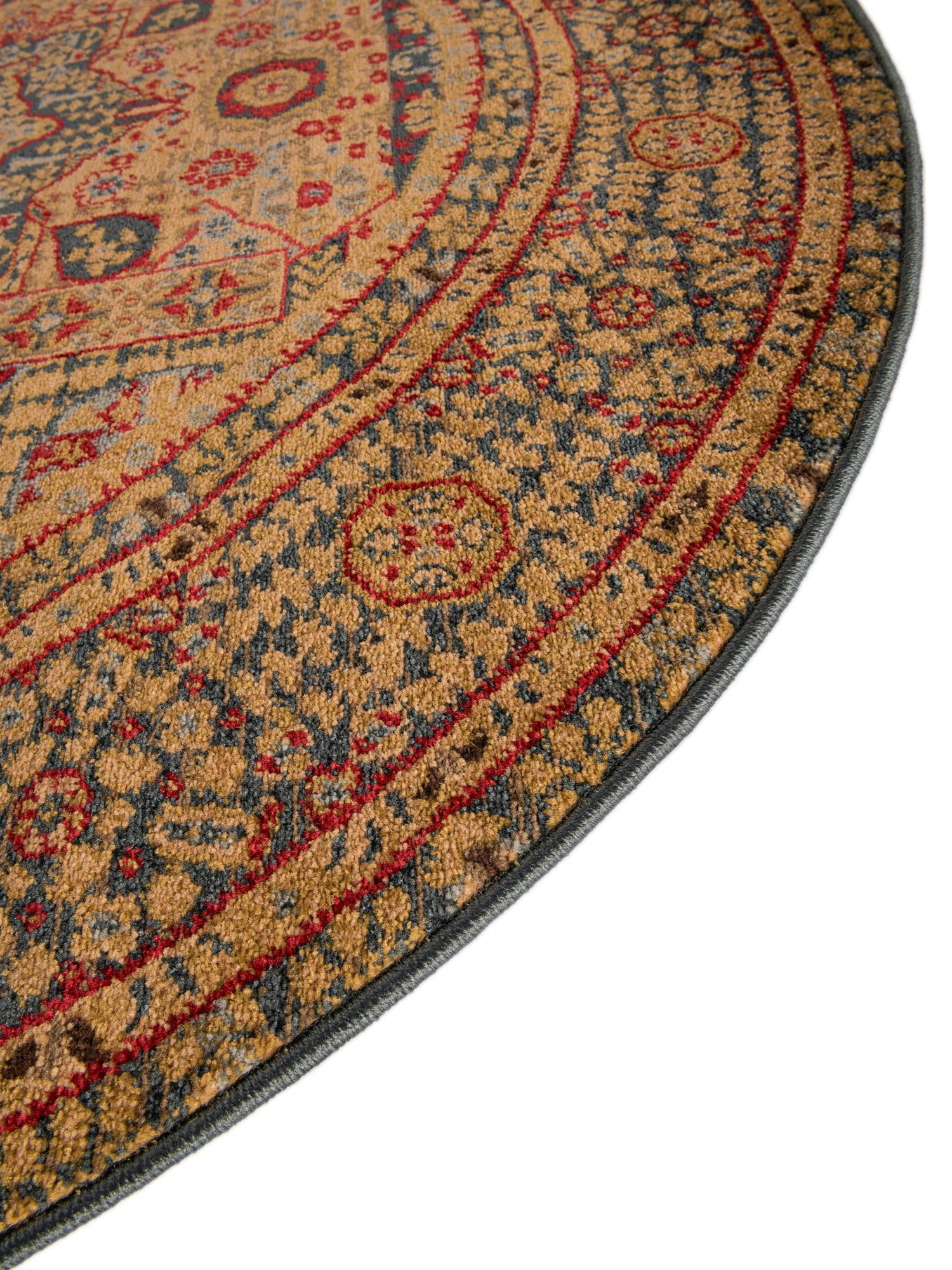 Blue 8' x 8' Palace Round Area Rug