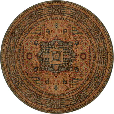 Blue 6' 1 x 6' 1 Palace Round Area Rug