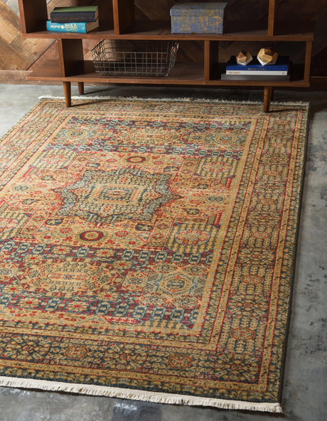 Blue 10' x 11' 4 Palace Rectangle Area Rug Traditional Motif Design 100% Polypropylene Majestic Carpet for Elegant Interior Decorating for Sale at Rug Engine