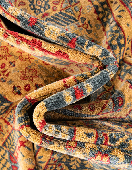Blue 9' x 12' Palace Rectangle Area Rug Traditional Motif Design 100% Polypropylene Majestic Carpet for Elegant Interior Decorating for Sale at Rug Engine