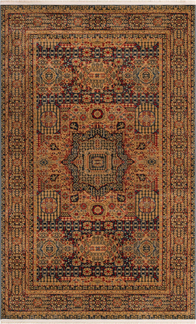 Blue 5' 1 x 8' Palace Rectangle Area Rug