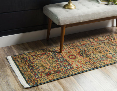 Blue 2' 7 x 10' Palace Runner Area Rug Traditional Motif Design 100% Polypropylene Majestic Carpet for Elegant Interior Decorating for Sale at Rug Engine