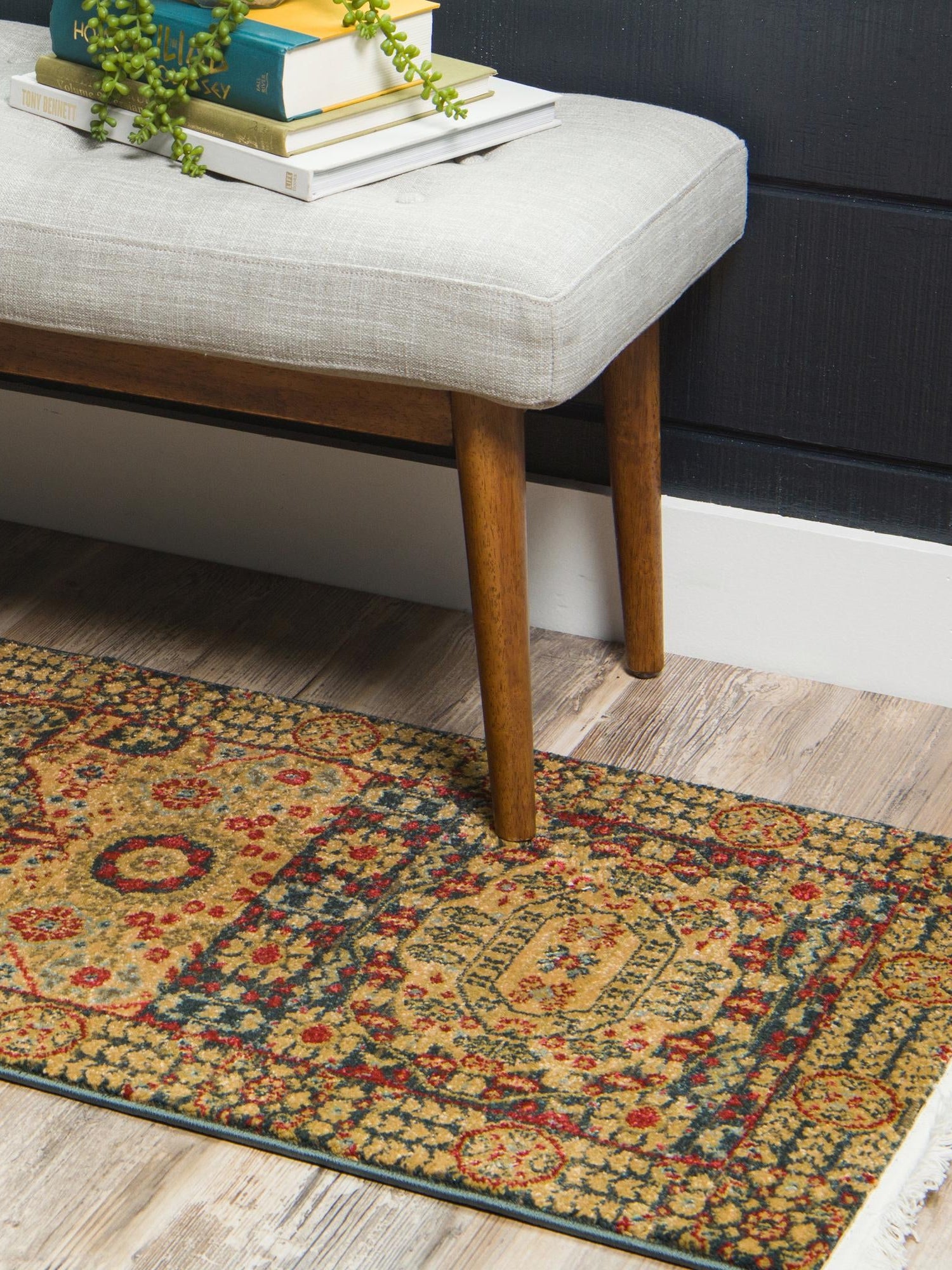 Blue 2' 7 x 10' Palace Runner Area Rug