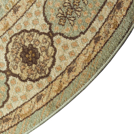 Light Green 3' 3 x 3' 3 Palace Round Area Rug Traditional Motif Design 100% Polypropylene Majestic Carpet for Elegant Interior Decorating for Sale at Rug Engine