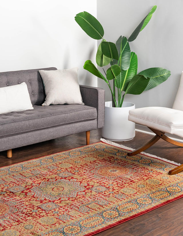 Red 2' x 3' 1 Palace Rectangle Area Rug