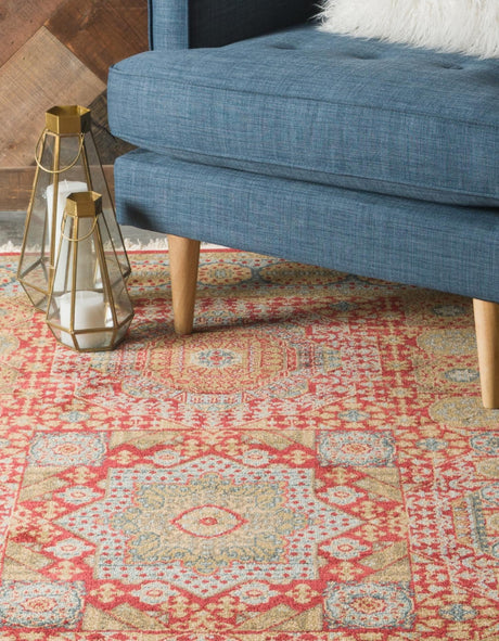 Red 2' x 3' 1 Palace Rectangle Area Rug Traditional Motif Design 100% Polypropylene Majestic Carpet for Elegant Interior Decorating for Sale at Rug Engine