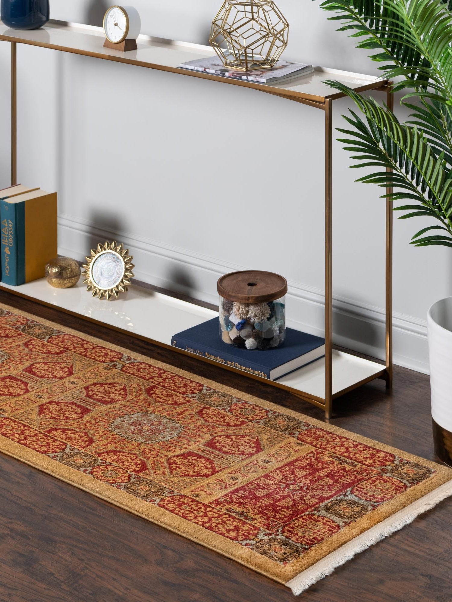 Red 2' x 6' 1 Palace Runner Area Rug