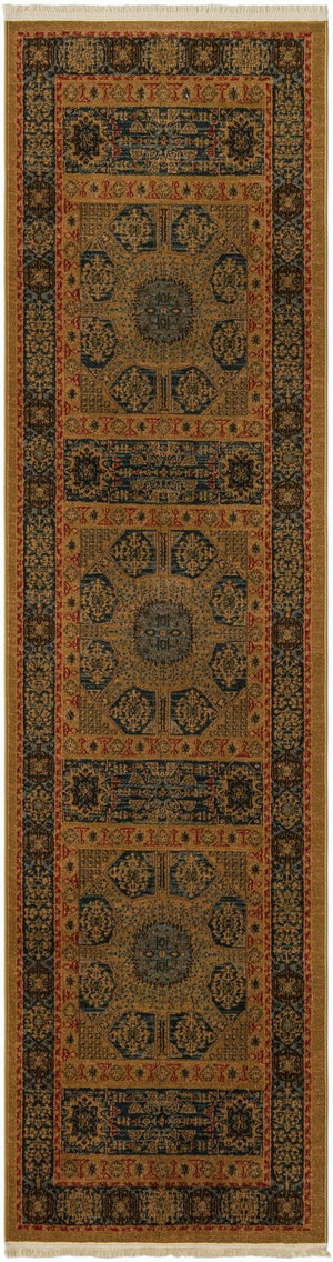 Blue 2' 7 x 10' Palace Runner Area Rug
