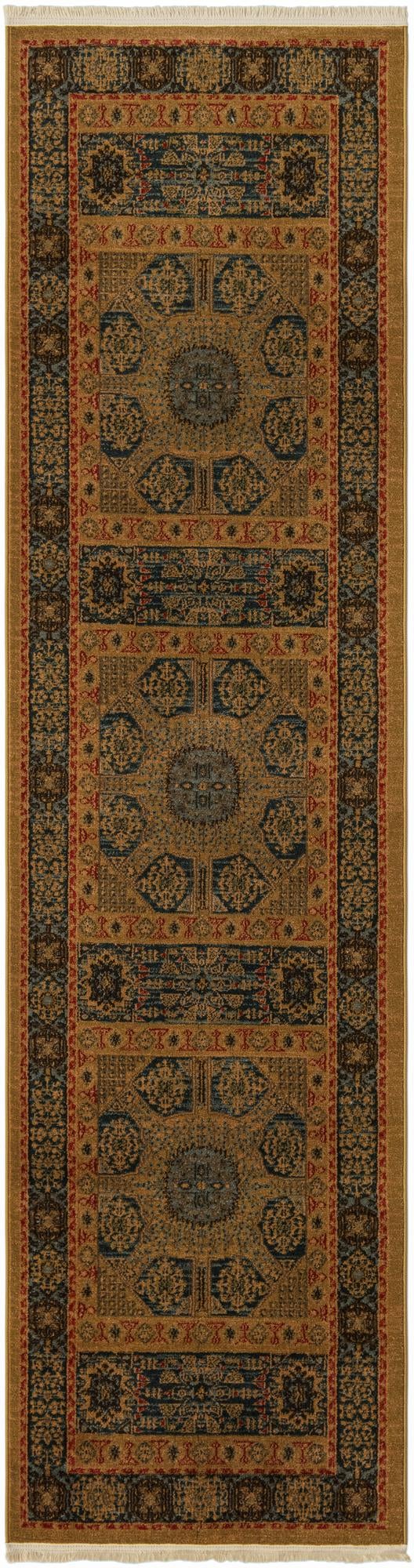 Blue 2' 7 x 10' Palace Runner Area Rug