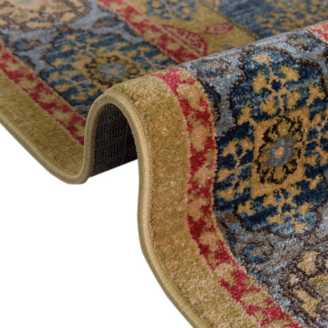 Blue 2' 7 x 10' Palace Runner Area Rug Traditional Motif Design 100% Polypropylene Majestic Carpet for Elegant Interior Decorating for Sale at Rug Engine