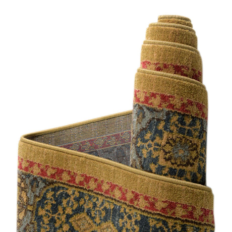 Blue 2' 7 x 10' Palace Runner Area Rug Traditional Motif Design 100% Polypropylene Majestic Carpet for Elegant Interior Decorating for Sale at Rug Engine