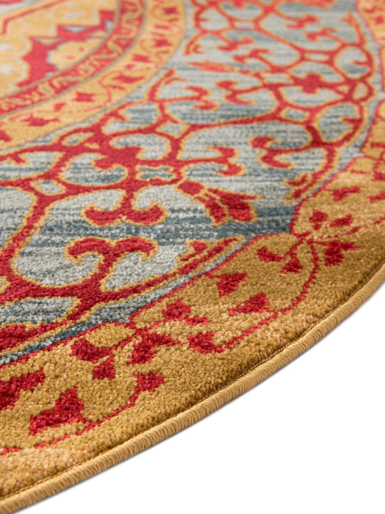 Red 3' 1 x 3' 1 Palace Round Area Rug