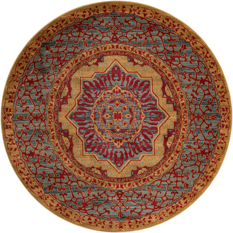 Red 6' 1 x 6' 1 Palace Round Area Rug