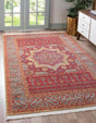 Red 6' 1 x 9' Palace Rectangle Area Rug Traditional Motif Design 100% Polypropylene Majestic Carpet for Elegant Interior Decorating for Sale at Rug Engine