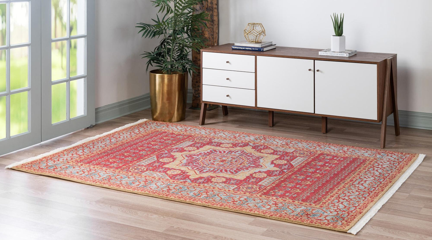 Red 2' x 3' 1 Palace Rectangle Area Rug