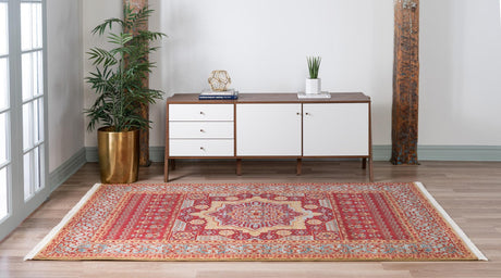 Red 7' 1 x 10' Palace Rectangle Area Rug Traditional Motif Design 100% Polypropylene Majestic Carpet for Elegant Interior Decorating for Sale at Rug Engine