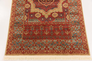 Red 2' 7 x 10' Palace Runner Area Rug