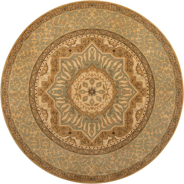Cream 8' x 8' Palace Round Area Rug