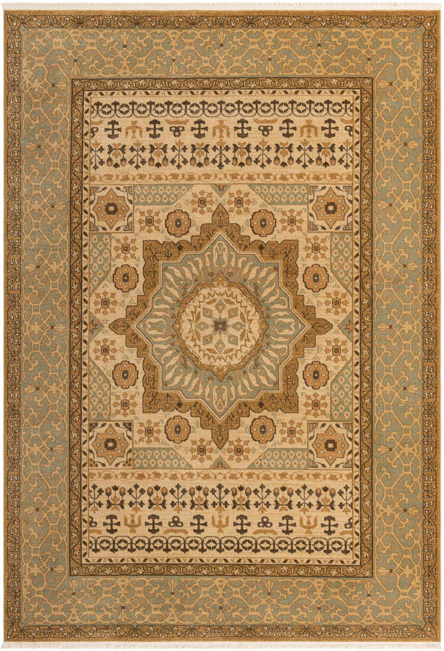Cream 7' 1 x 10' Palace Rectangle Area Rug