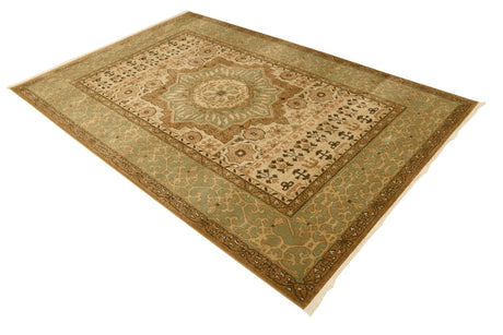 Cream 6' 1 x 9' Palace Rectangle Area Rug Traditional Motif Design 100% Polypropylene Majestic Carpet for Elegant Interior Decorating for Sale at Rug Engine