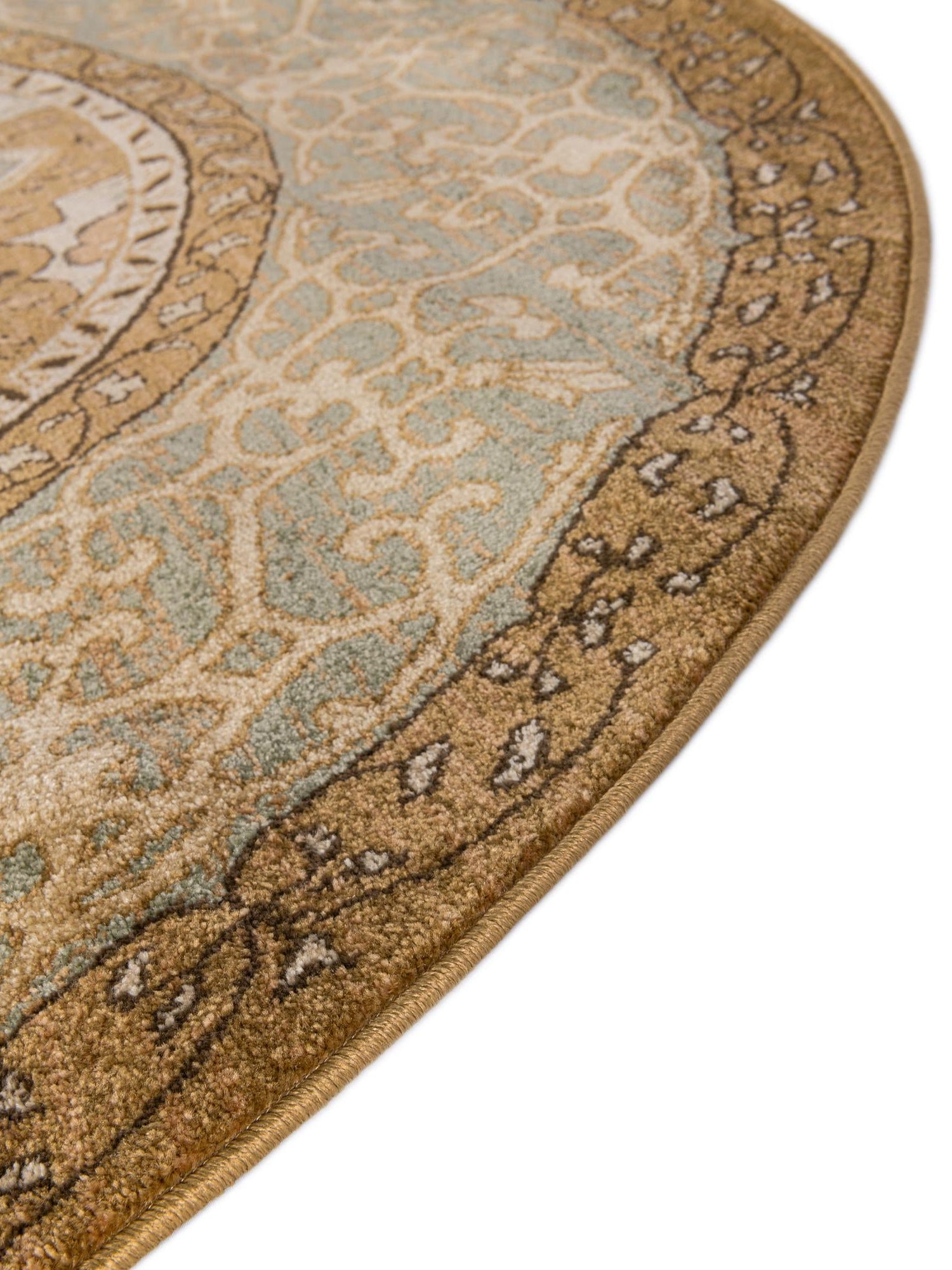 Cream 3' 1 x 3' 1 Palace Round Area Rug