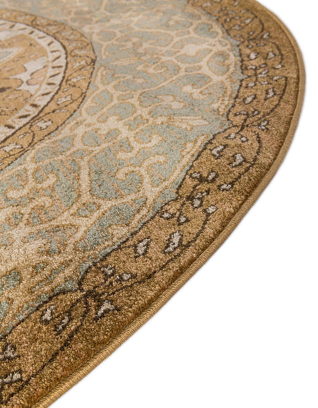 Cream 3' 1 x 3' 1 Palace Round Area Rug Traditional Motif Design 100% Polypropylene Majestic Carpet for Elegant Interior Decorating for Sale at Rug Engine